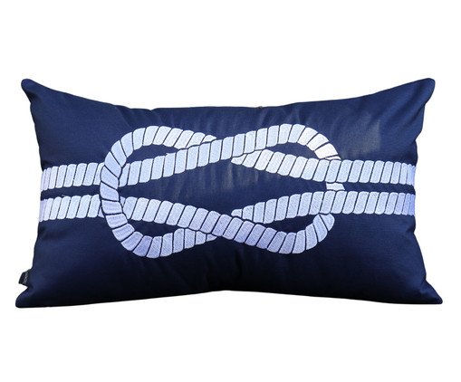 Almofada Impermeável Coleção Náutica Bordada Azul Marinho, Azul | WestwingNow