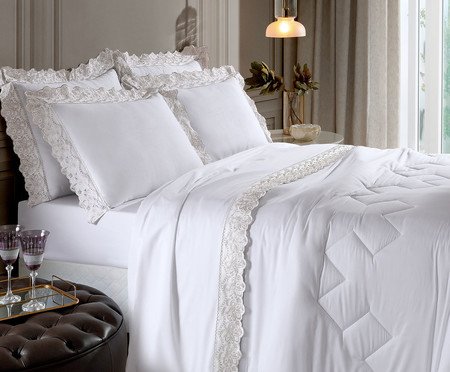 Fronha Cristal Fiori Branco 300 Fios | WestwingNow