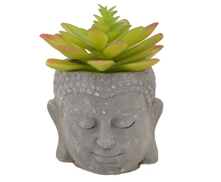Vaso Buda Rústico com Planta