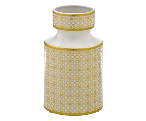 Vaso em Cerâmica Lise Branco e Dourado, multicolor | WestwingNow
