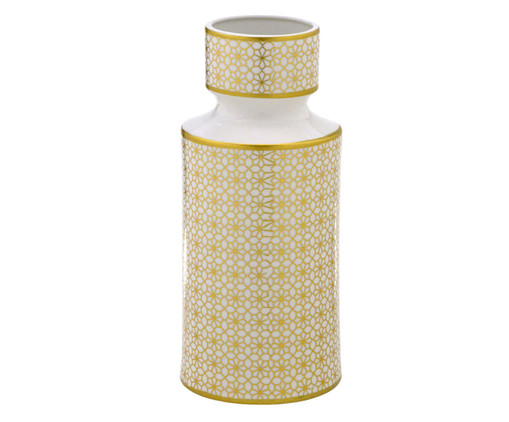 Vaso em Cerâmica Lise Branco e Dourado, multicolor | WestwingNow