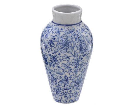 Vaso em Cerâmica Arathorn Branco e Azul