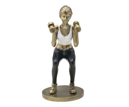 Adorno em Resina Mulher Fit Dourado, Preto e Branco ll | Westwing