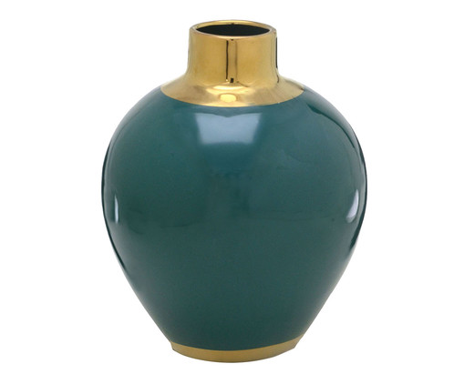 Vaso em Cerâmica Gael Verde e Dourado, multicolor | WestwingNow