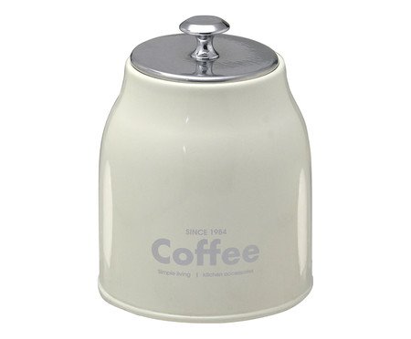 Pote para Café Angeloni Bege e Prateado