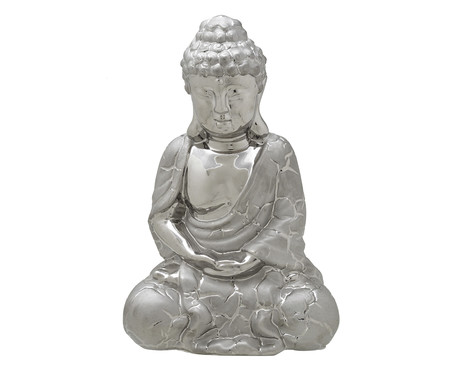 Imagem em Cerâmica Buda Prateado l