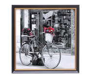 Quadro Bicicleta Flores Preto, Branco e Vermelho | WestwingNow