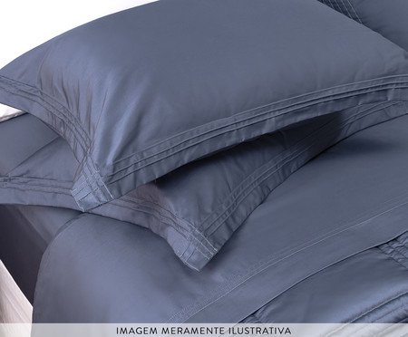 Jogo de Lençol Acetinado Vienna Azul 400 Fios | Westwing
