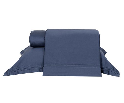 Jogo de Lençol Acetinado Vienna Azul 400 Fios, Azul | WestwingNow