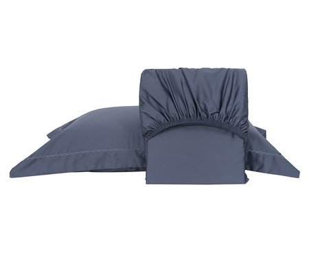 Jogo de Lençol Acetinado Finesse Azul 400 Fios | Westwing