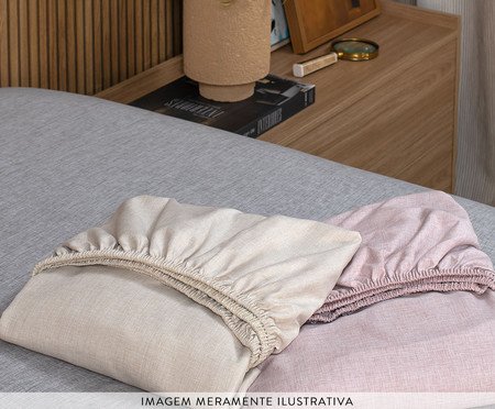 Lençol com Elástico em Linho Cinza Urbano | Westwing