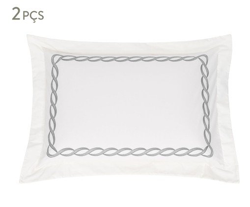 Jogo de Fronhas com Quatro Abas Francis Cinza 180 Fios, Cinza | WestwingNow