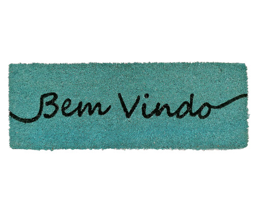 Tapete Capacho em Fibra de Coco Bem-Vindo - Azul, Azul | WestwingNow