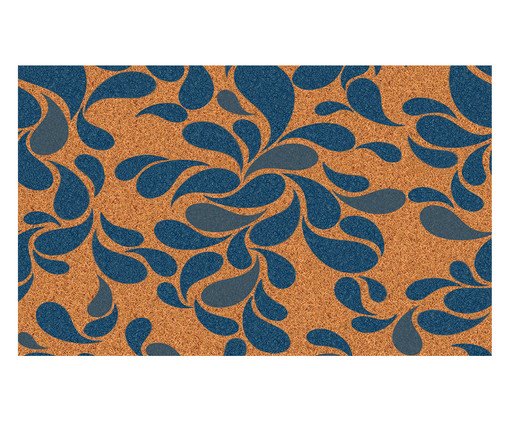 Tapete Capacho Emborrachado Nini - Bege e Azul, Azul e Natural | WestwingNow