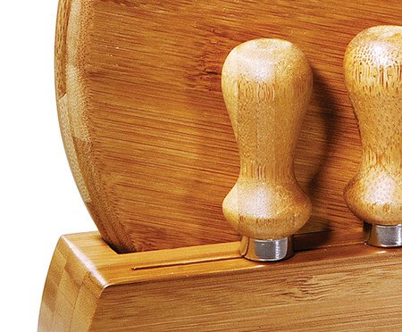 Jogo para Queijo em Inox E Bambu Córdoba | Westwing