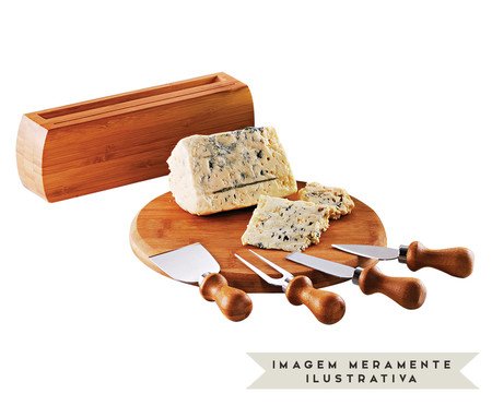 Jogo para Queijo em Inox E Bambu Córdoba | Westwing