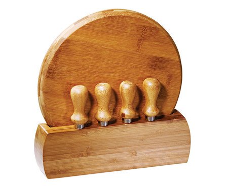 Jogo para Queijo em Inox E Bambu Córdoba | Westwing
