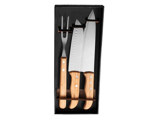 Jogo de Facas em Inox E Bambu Tor, multicolor | WestwingNow
