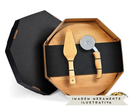 Jogo para Servir Pizza em Bambu Yumi | Westwing