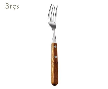 Jogo de Garfos para Mesa em Inox E Bambu Praticqué Line | Westwing