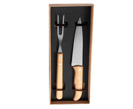 Jogo de Garfo E Faca em Inox E Bambu Liz | Westwing