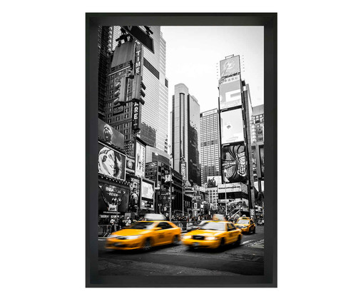 Quadro com Vidro Times Square NY l, Preto | WestwingNow