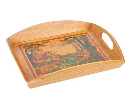 Bandeja para Servir em Bambu Itália Curv - 35X6,5X27cm, wood pattern | WestwingNow