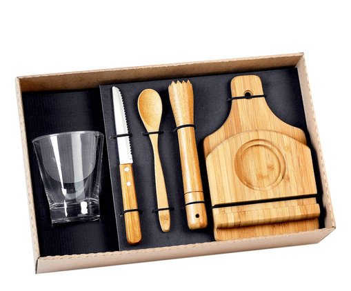 Jogo para Caipirinha em Bambu Teco Son, white,multicolor | WestwingNow