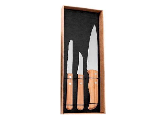 Jogo de Facas em Inox E Bambu Damasco Ray, white,multicolor | WestwingNow