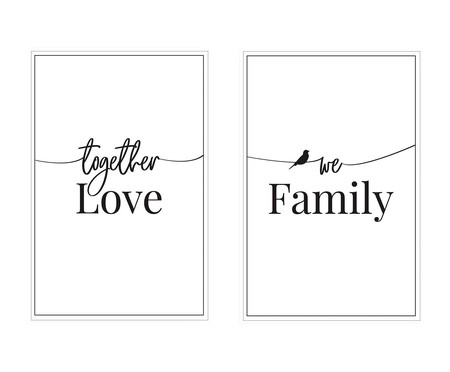 Jogo de Placas Love Family Home