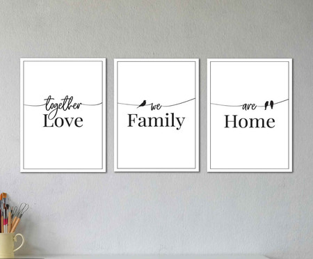 Jogo de Placas Love Family Home | WestwingNow