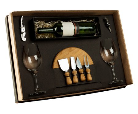 Jogo para Servir Queijo E Vinho em Bambu Samara | Westwing