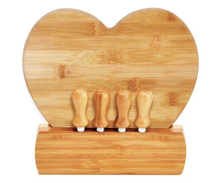 Jogo para Queijo em Inox E Bambu Bram'S Heart | Westwing