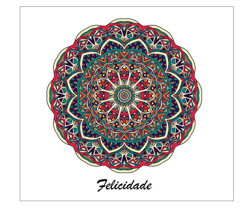 Placa Mandala Felicidade, Madeira Natural | WestwingNow
