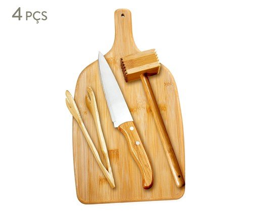 Jogo de Utensílios para Cozinha em Inox E Bambu Saverio Maker, white,multicolor | WestwingNow