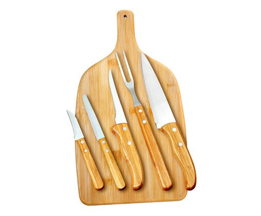 Jogo de Utensílios para Cozinha em Inox E Bambu Saverio Tools, white,multicolor | WestwingNow