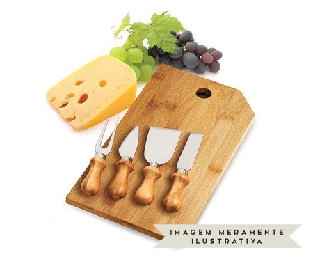 Jogo para Queijo em Inox E Bambu Oregon | Westwing