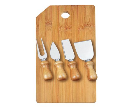Jogo para Queijo em Inox E Bambu Oregon | Westwing