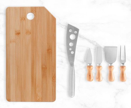 Jogo para Queijo em Bambu E Inox Oregon | Westwing