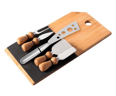 Jogo para Queijo em Bambu E Inox Oregon | Westwing