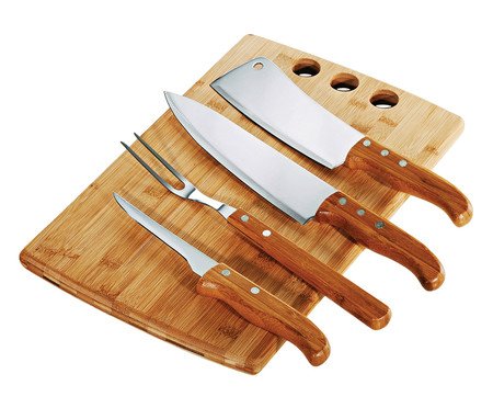 Jogo para Corte em Inox E Bambu Califórnia Full | Westwing
