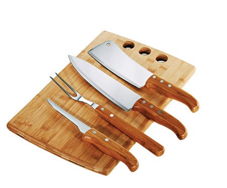 Jogo para Corte em Inox E Bambu Califórnia Full | Westwing