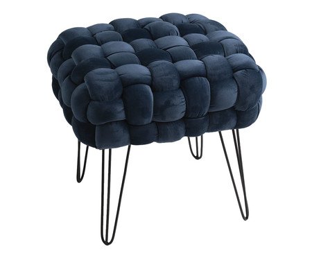 Banqueta em Veludo Maxi Tricot Marinho | WestwingNow