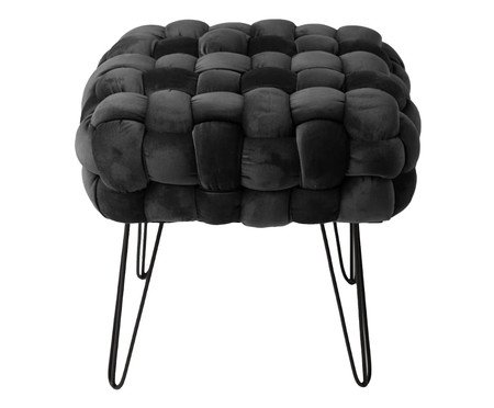 Banqueta em Veludo Maxi Tricot Cinza Chumbo | WestwingNow