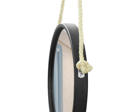Espelho de Parede com Alça Adnet Rope Aly - Preto | WestwingNow
