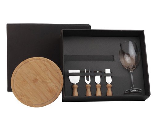 Jogo de Taça Tábua e Utensilios em Bambu, beige | WestwingNow