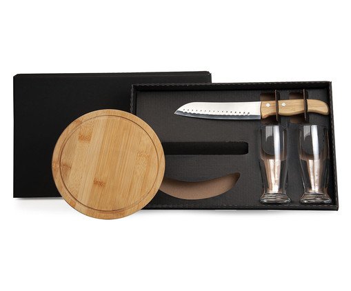 Jogo para Queijo e Cerveja em Bambu, beige | WestwingNow