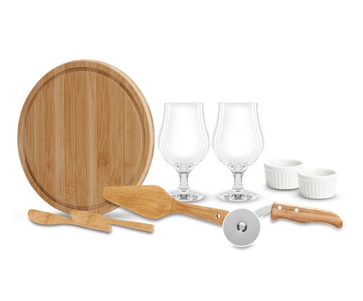 Jogo para Pizza e Cerveja em Bambu, beige | WestwingNow