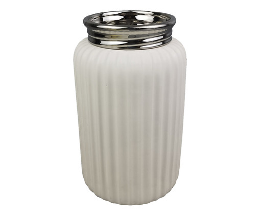 Vaso Cou Branco Prateado, Branco | WestwingNow