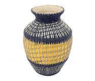 Vaso em Bambu Trançado Amarelo e Natural | WestwingNow
